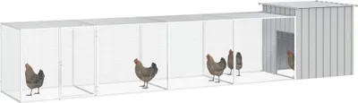 Image de vidaXL Cage à poules Gris 500x91x100 cm Acier galvanisé