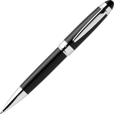 A black and silver Hugo Boss pen is shown against a white background.