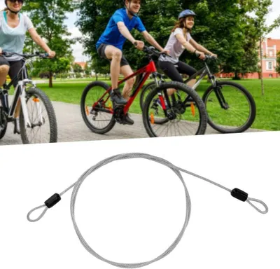 Produktbild von Stahlseile mit doppelter Schlaufe - 100 cm - Silberfarben