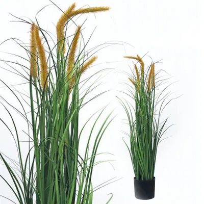 Produktbild von Pampasgras 100 cm künstlich wie echt Kunstgras Dekogras Kunstpflanze Federgras