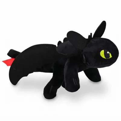 Produktbild von Wiztex Night Fury Dragon Plüschtier - Toothless Dragon Kuscheltier Schwarz Stofftier Geschenk für Kinder