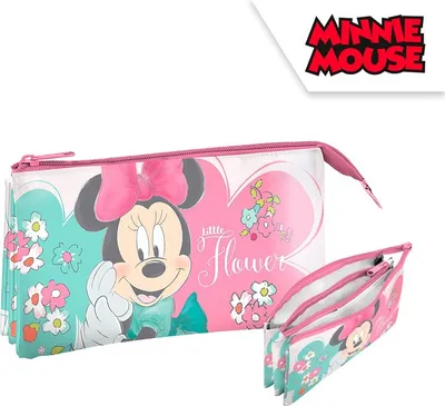 Produktbild von Kids Euroswan | Federmäppchen Minnie Mouse - 21 cm - Drei Kammern - Hohe Kapazität - Lizenziertes Produkt