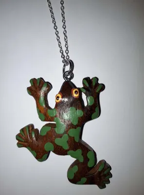Produktbild von Kette mit Holzanhänger Laubfrosch, Ketten Modeschmuck Tiere Tier Frösche Frosch