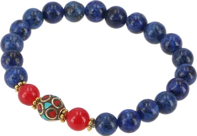 Produktbild von Mala Armband, Handmala, Buddhistischer Schmuck 8 mm - Lapislazuli, Blau, Halbedelstein, Armreifen & Armbänder Modeschmuck