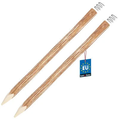 Zdjęcie produktu dla KOTARBAU® Palik Leszczynowy Słupek Ogrodzeniowy Drewniany ⌀ 6 x 90 cm Pal Strugany Zestaw 2 SZT