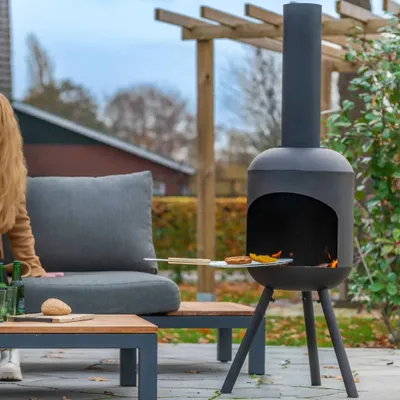 Produktbild von RedFire Gartenkamin mit BBQ-Grill Fuego Groß Schwarz