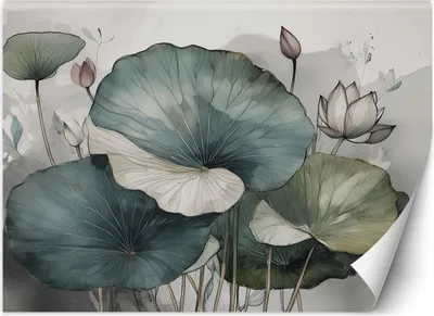 Produktbild von Vlies fototapete Lilienpflanze Blumen 150x105 cm Feeby Grün inkl. Kleber einfache Montage