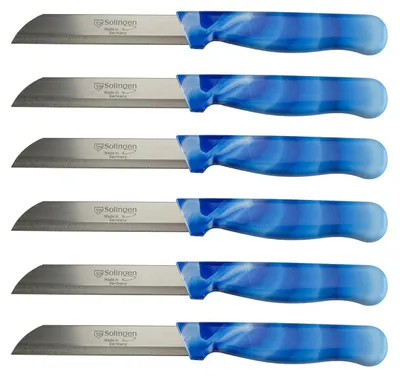 Produktbild von SOLINGEN Messer Allzweckmesser Blau Marmor Obstmesser Schälmesser Sehr scharf, Stückzahl:6 Stück