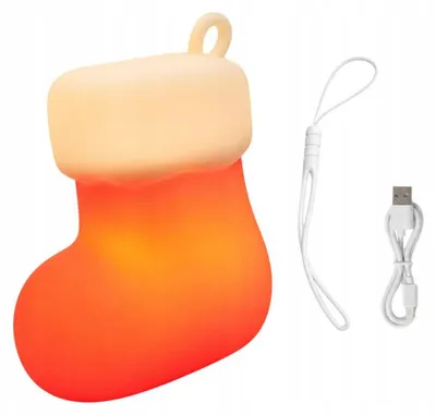 Produktbild von Verk 12411 LED-Nachttischlampe, Silikon, USB, 3 Leuchtmodi, Sockenform