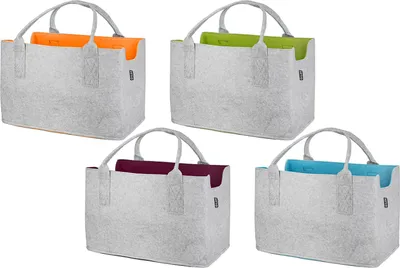 Produktbild von Gilde Tasche, rechteckig, "Colorful", Filz, grau, L. 26 cm, B. 40 cm, H. 25 cm 44738 4063387447383 4 Stück (4-fach sortiert)