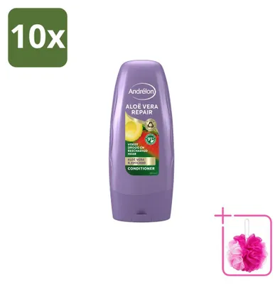 Productafbeelding van 10 x Andrélon Aloë Vera Herstellende Conditioner - verzachtend & herstellend - 250 ml - Voordeelverpakking - 10 stuks