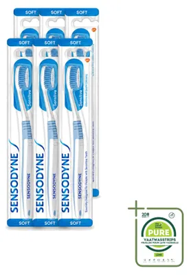 Produktbild von 6 x Sensodyne Soft Handzahnbürste für empfindliche Zähne - Großpackung - 6 Stücke