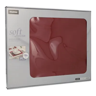 Produktbild von Papstar Tischsets, stoffähnlich, Vlies "soft selection" 30 cm x 40 cm bordeaux, 6 x 100 Stück