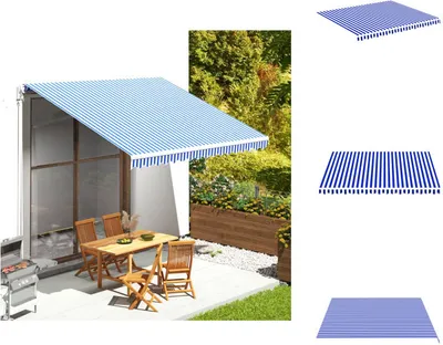 Obrázok produktu pre vidaXL Markíza modrá a biela 4x3,5 m - Markízy