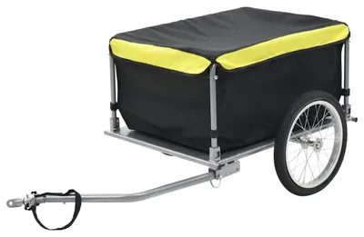 Productafbeelding van Fietskar - Fietszweefkar - Fietskar - Fietswagen - Transportkar - Zwart Geel - Draagvermogen 65 kg