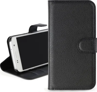 Produktbild von Schwarz Kunstleder Handyhülle Hülle Case Für Samsung Galaxy A5 (2014-2015) A500F