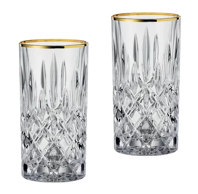 Obrázek produktu pro Sklenice, sklenice na pití, koktejlové sklenice, sklenice na vodu, sklenice na nápoje, Achtmann long drink GOLD SET/2 617/91 Noblesse UK/3 104031 HOML