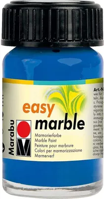 Image de Peinture marbrée Marabu "Easy Marble" bleu azur 15 ml verre