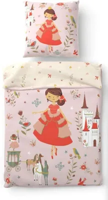 Immagine prodotto di Biancheria da letto per bambine 135x200 cm con unicorno, 2 pezzi, in cotone
