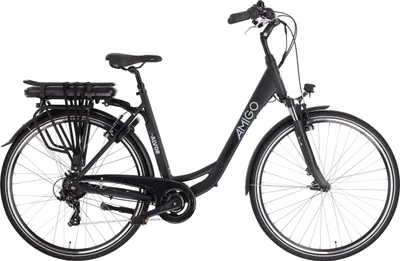 Produktbild von AMIGO Elektrische stadträder E-Alvor D2 28 Zoll 50 cm Damen 7G Felgenbremse Mattschwarz