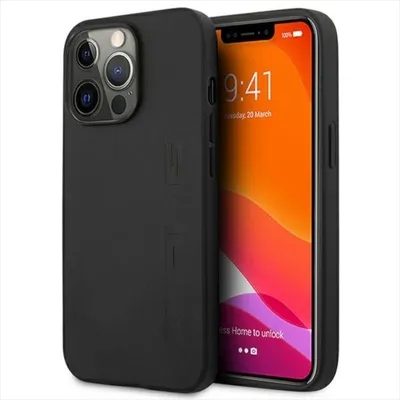Produktbild von AMG Apple iPhone 14 Pro Schutzhülle Case Leather Hot Stamped Schwarz
