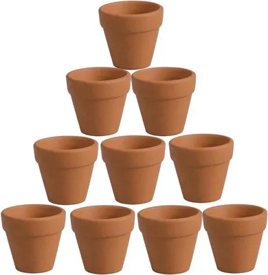 Produktbild von Mini Terracotta Topf für Kaktus und Sukkulenten - Keramik Pflanzentöpfe für Kinder (4,5x4cm)