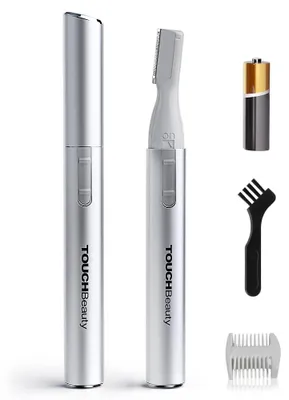 Produktbild von Augenbrauentrimmer Elektrischer Korrekturtrimmer Kabellos für Damen Augenbrauenrasierer Augenbrauenschneider Präzisionstrimmer mit Führungskamm Silber
