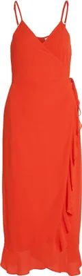 Produktbild von VILA Volant Party Kleid mit Spaghettiträger Elegantes Rüschen Dress Größe: 38