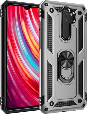 Produktbild von LaimTop Redmi Note 8 Pro Hülle, Hybrid Robuste Rüstung Drehbarer Ring Halter Ständer Dual Layer Hard PC + TPU Stoßfest Schutzhülle für Xiaomi Redmi Note 8 Pro Silber