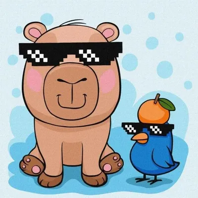 Immagine prodotto di Dipingere seguendo i numeri - Capibara e uccellino Kids - Ideyka