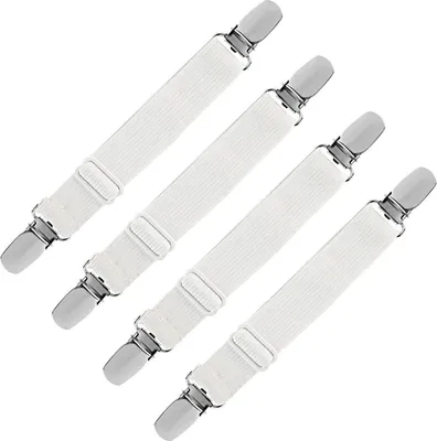 Obrázek produktu pro Nastavitelný napínák žehlicího prkna sada 4 kusů bílý Magnetický klip