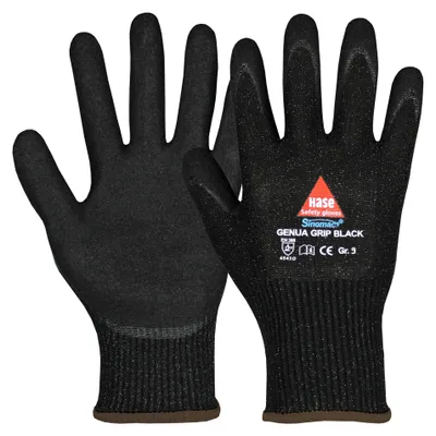 Produktbild von Hase Schnittschutzhandschuhe Genua Grip Black Größe 11, Dyneema 10 Stk