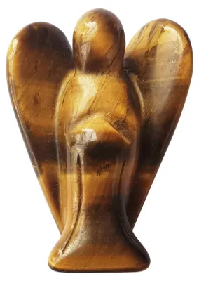 Tigerauge Wächter Engel Statue, handgeschnitzt, 5 cm
