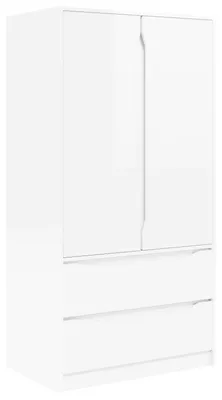 Zdjęcie produktu dla Szafa vidaXL, biała, z połyskiem, 79,5 x 49 x 156 cm, z płyt drewnopochodnych
