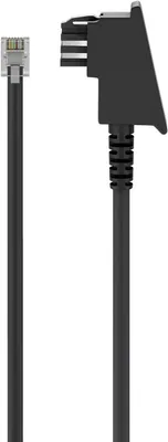 Obrázek produktu pro Goobay 68537 Propojovací kabel TAE-F (univerzální vývody), 10 m, černý - zástrčka TAE-F > zástrčka RJ11/RJ14 (6P4C)