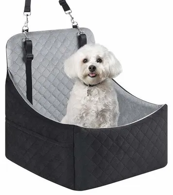 Produktbild von Unyqoos® Autositz für Haustiere (51×51×51 cm) – Hundesitz bis 20 kg mit 10 cm Komfortkissen, verstellbaren Sicherheitsgurten, Antirutschboden & Seitentaschen