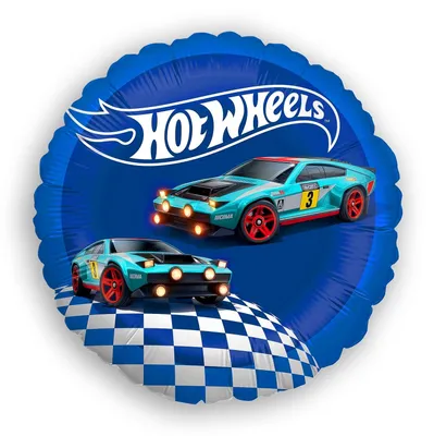 Produktbild von Hot Wheels Folienballon rund 45 cm Rennwagen blau für Kindergeburtstag Racing Part