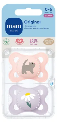 Produktbild von Original matt Silikon 0-6 "Katze/Blume" 2 Stck