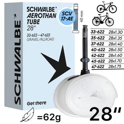 Produktbild von Schwalbe Schlauch 28" Aerothan light Tube Gravel / Trekking 1,3-1,75" SCV17-AE 40mm