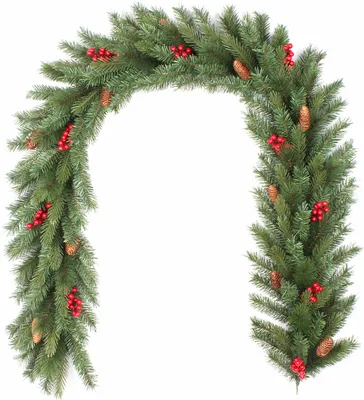 Produktbild von Tannengirlande 30cm mit Zapfen & Beeren - Indoor & Outdoor 2m Grün