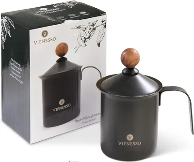 Produktbild von Milchaufschäumer manuell 400 ml, Edelstahl, Doppelsieb, für Kaffee