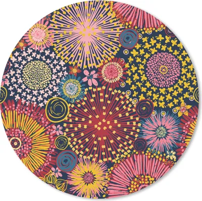 Produktbild von MuchoWow® Mauspad Mousepad Blumen - Muster - Linie 20x20 cm - Mousepads - Maus Mat - Pad - Mausunterlage - Schreibtischmatte