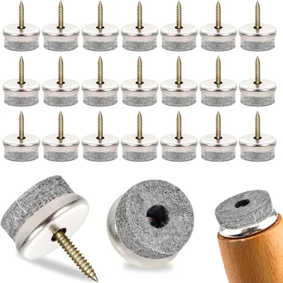 Produktbild von 100 Stück Filzgleiter Schrauben 22mm Rund für Stühle Möbel