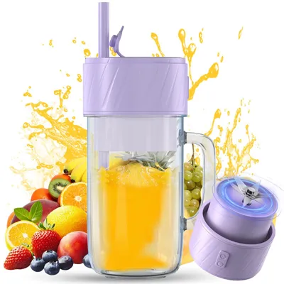 Tragbarer Smoothie-Mixer 400 ml, USB, 6 Edelstahlklingen, BPA-frei