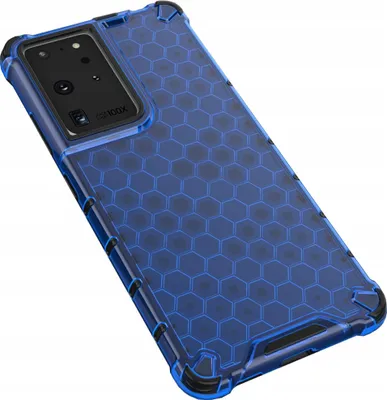 Image de Étui blindé en nid d'abeille avec cadre en gel Samsung Galaxy S22 Ultra Bleu