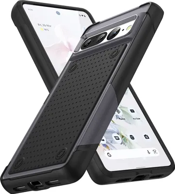 Produktbild von Für Google Pixel 7 Pro Hülle Militärqualität Stoßfest Hybrid 2 in 1 Hart PC Weich TPU Handyhülle Grau Schwarz