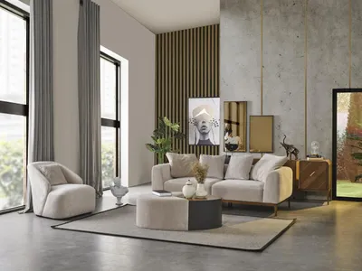 Produktbild von Sofa 3 Sitzer weiß Stoff Wohnzimmer Luxus Möbel Couch Neu Modern