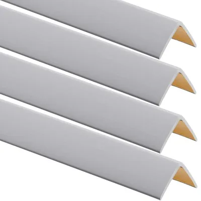 Productafbeelding van Set van 4 zelfklevende hoekprofielen van PVC, 25x25 mm, 90 cm, grijs