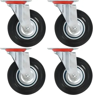 Produktbild von Lenkrollen 4 Stück, 125 mm, Transportrollen für Möbel und Werkbänke