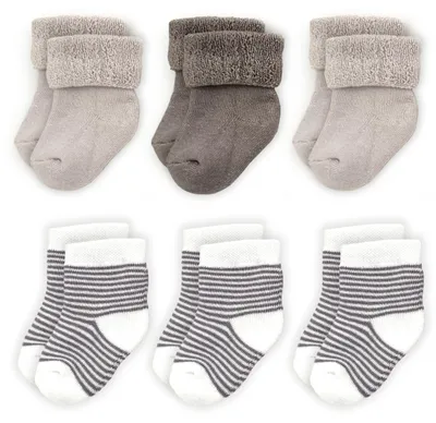 Productafbeelding van LaLoona babysokken set (0-3 maanden) - Grijs - Lange en korte modellen